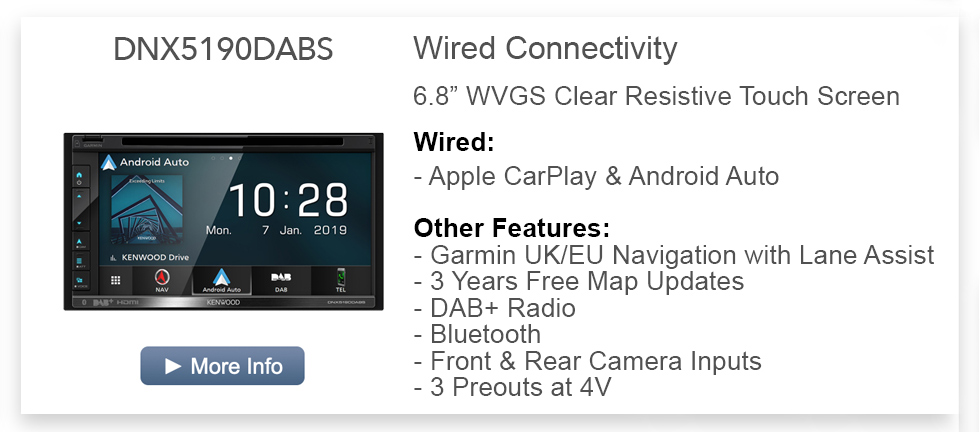 KENWOOD DNX5190DABS CarPlay wired