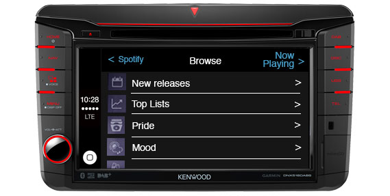 DNX516DABS Spotify app for in-car music playback